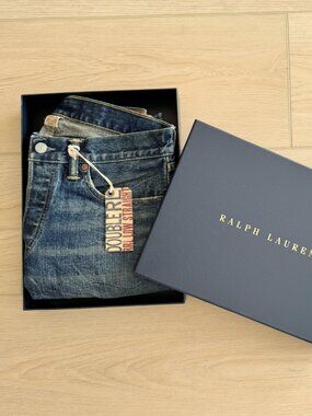 Double RL, RRL low straight denim jeans, Indigo/size 30x30